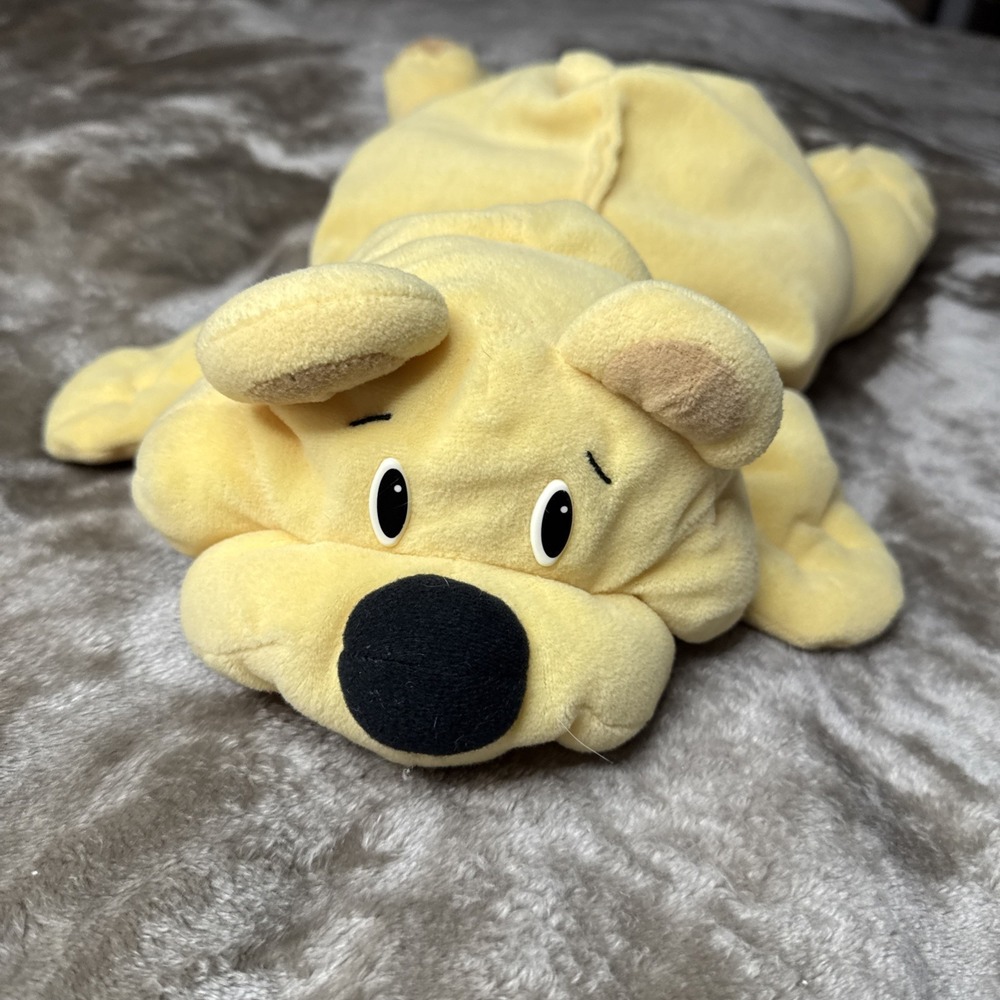 Vintage 1993 Fisher Price Rumple Bear Honey Yellow Plush Black Nose Floppy 17"